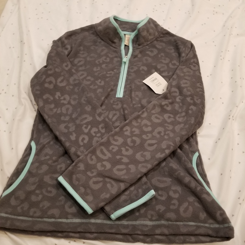 Brand New Animal Print Sweater with half Zipper